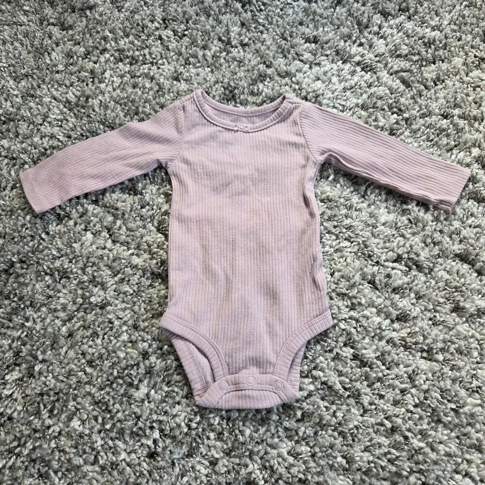 Carter's 5pc Baby 6M Ribbed Long Sleeve Cotton Snap Bodysuits